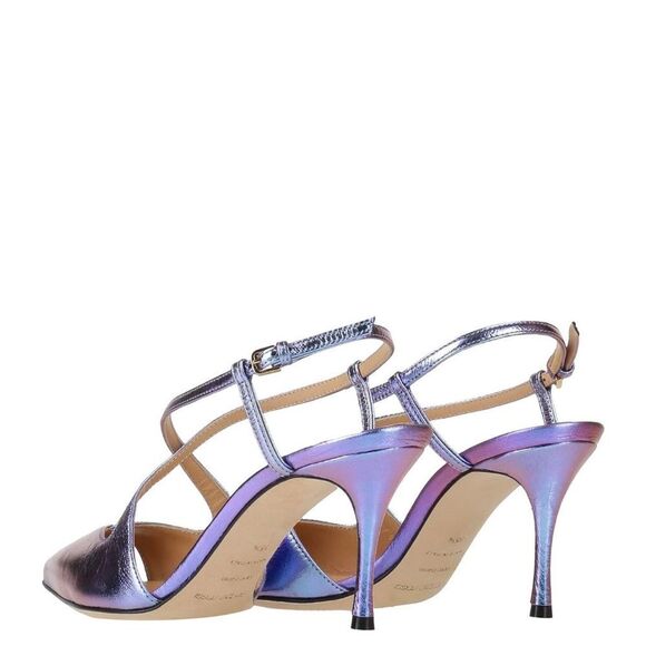 Sergio Rossi Lavender Metallic Slingback Heels, Like NEW - Picture 2 of 8
